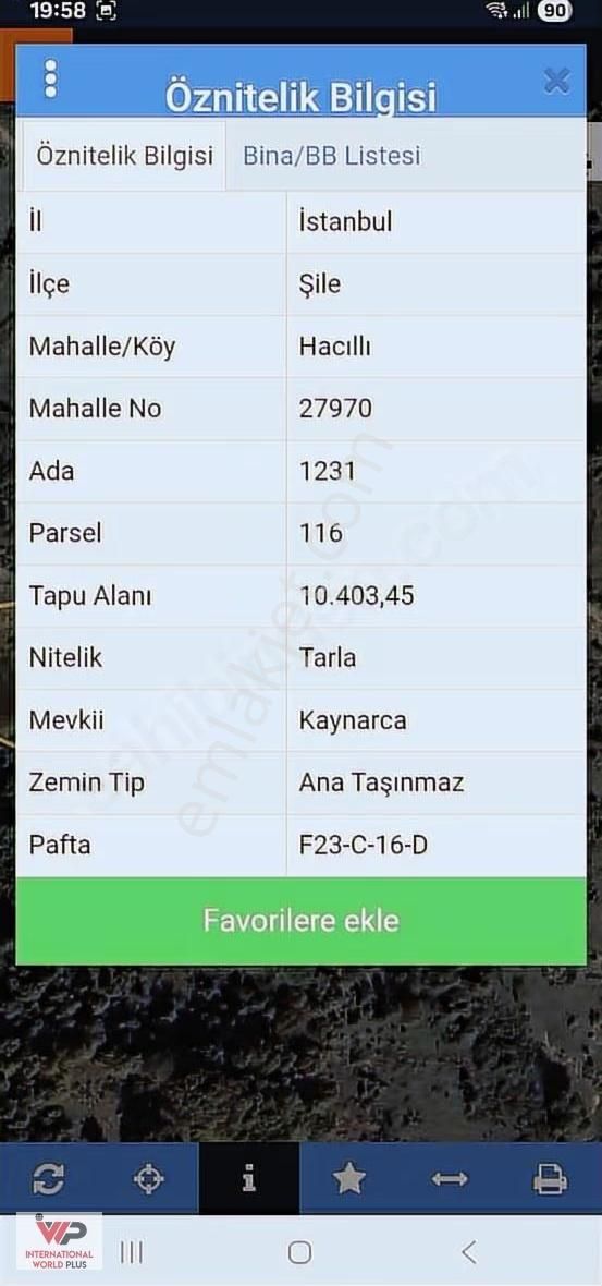 Şile Hacılı Da Satılık Tarla