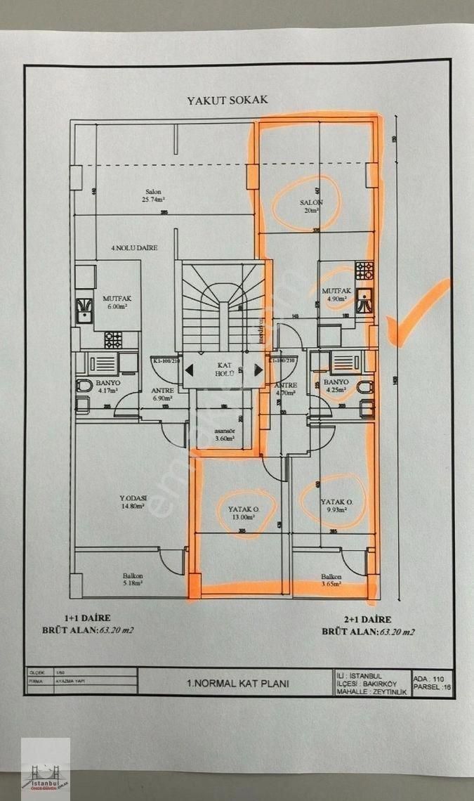 Bakırköy Zeytinlik Mah.2+1 Kat 3 Şubat Ayı Teslim