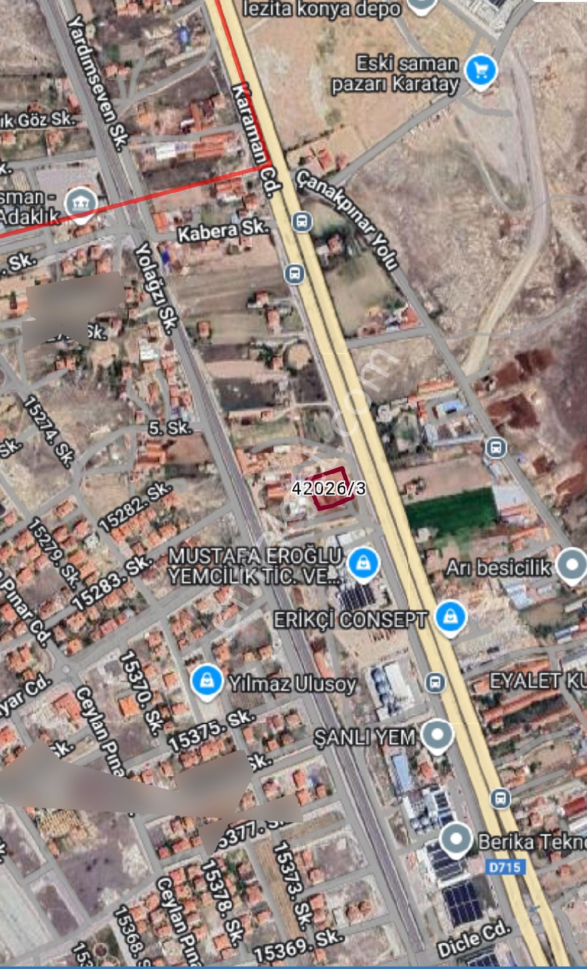 Meram Yaylapınar Da Karaman Yoluna Cephe 2000m² Sanayi İmarlı Alsata,yatırıma Uygun Arsa - Görsel 4