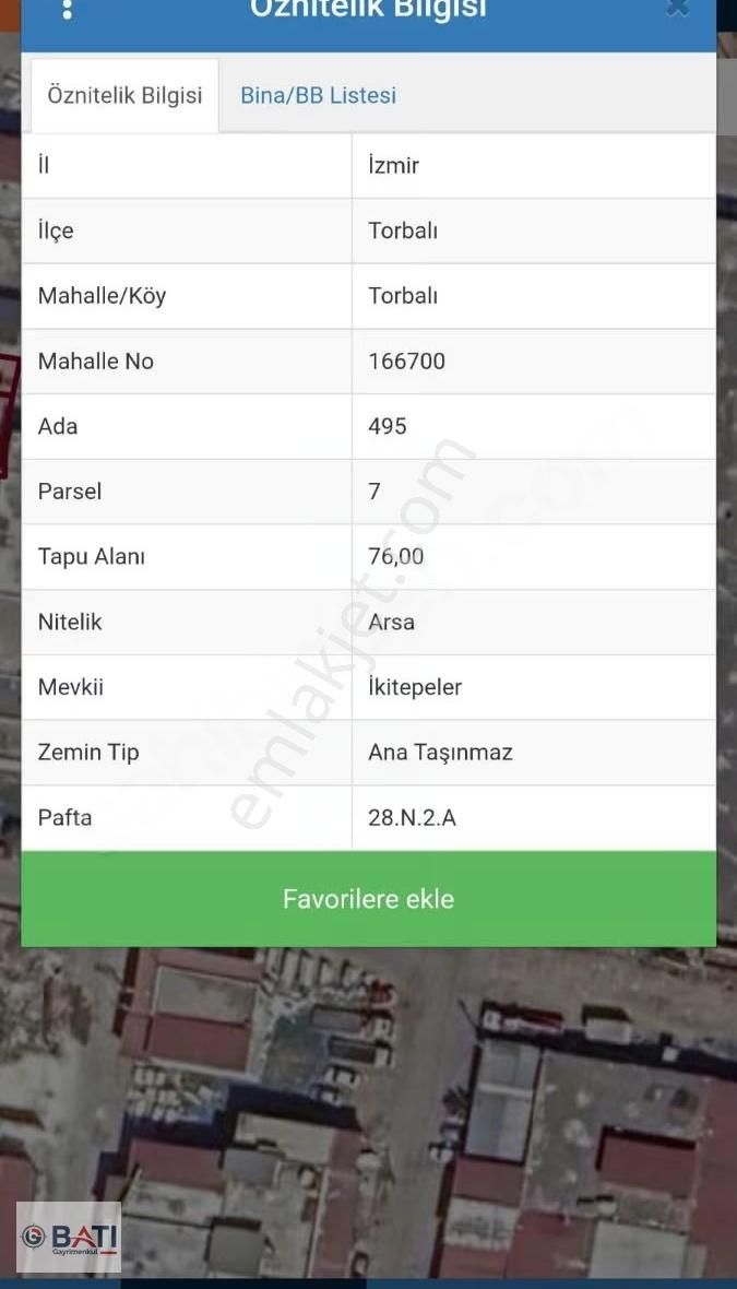 Torbalı Batı Gayrimenkul Den Satılık Arsa