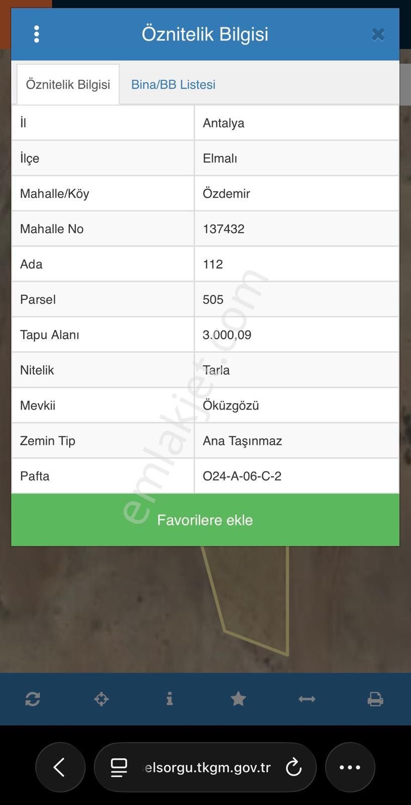 Sahibinden Satılık Fırsat Tarla 3 Dönüm