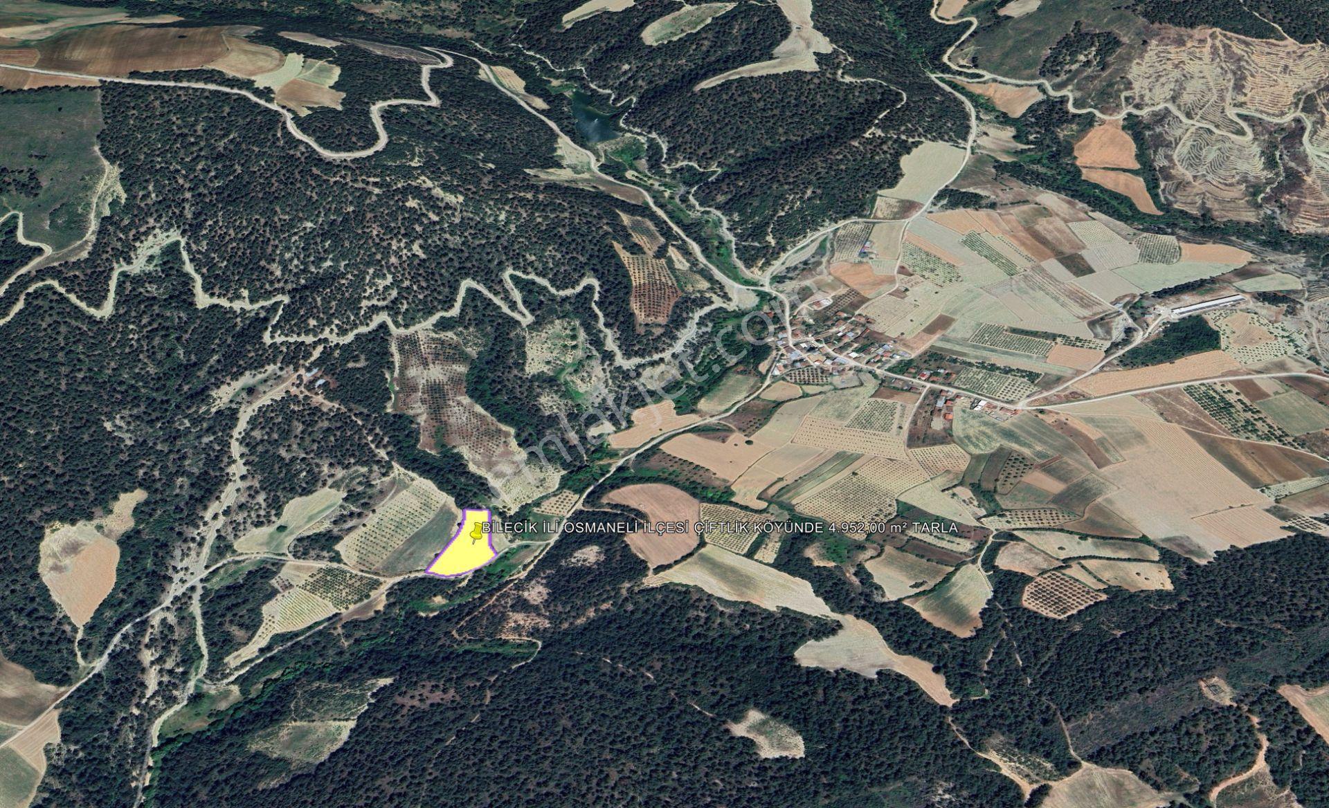 Bilecik İli Osmaneli İlçesi Çiftlik Köyünde 4.952,00 M² Tarla - Görsel 2