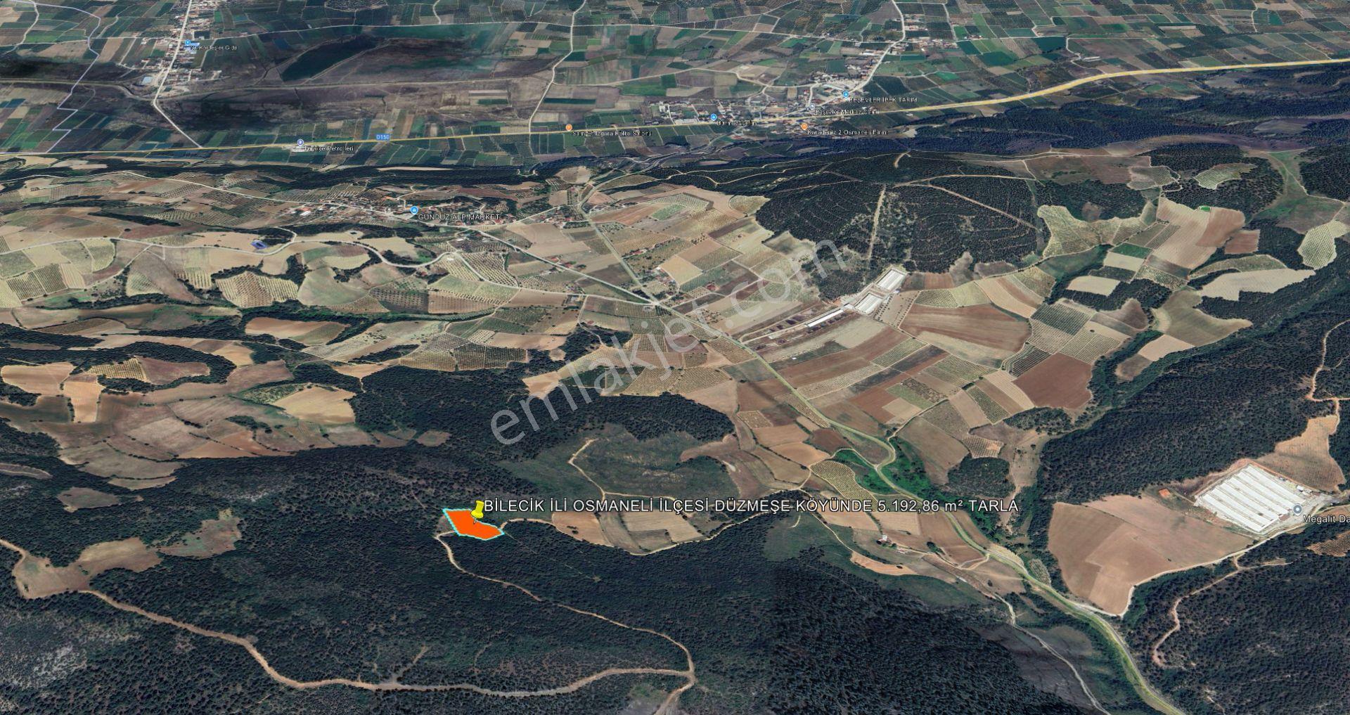 Bilecik İli Osmaneli İlçesi Düzmeşe Köyünde 5.192,86 M² Tarla