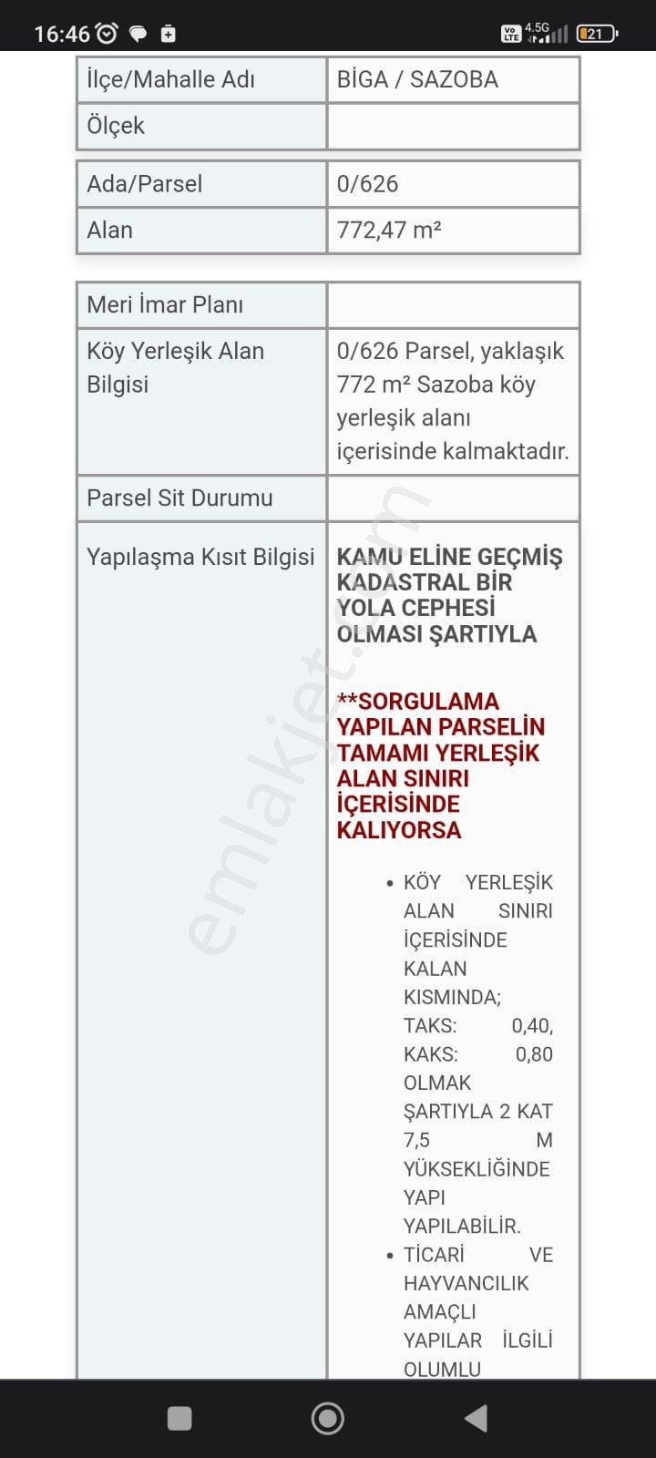 Sahibinden Çanakkale Bigada İmarlı 772 M2 Yatırımlık Arsa - Görsel 5