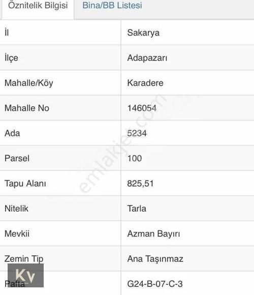 Kv Gayrimenkul'den Adapazarı Karadere'de 825 M² Satılık Tarla - Görsel 6
