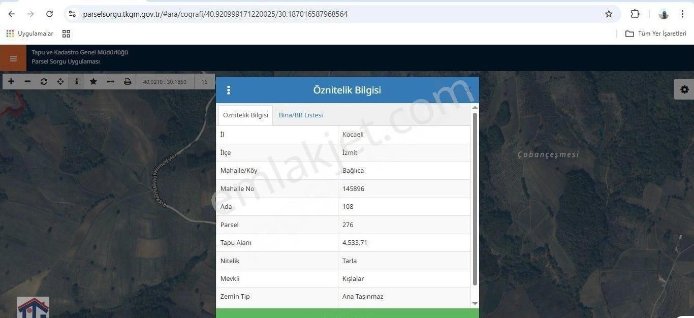 İzmit/bağlıca Köyünde Satılık 2 Parsel Tarla. - Görsel 8