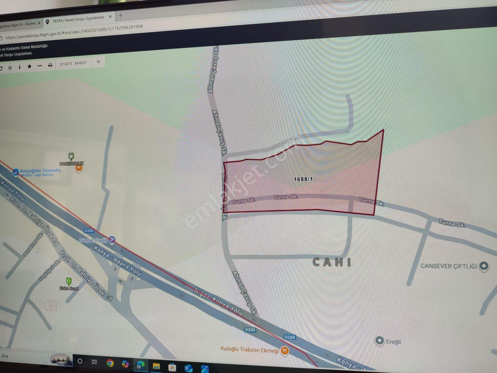 Cahı Mahallesi Adana Konya Yolu Üzerinde Pancar Koop.binasına Yakın