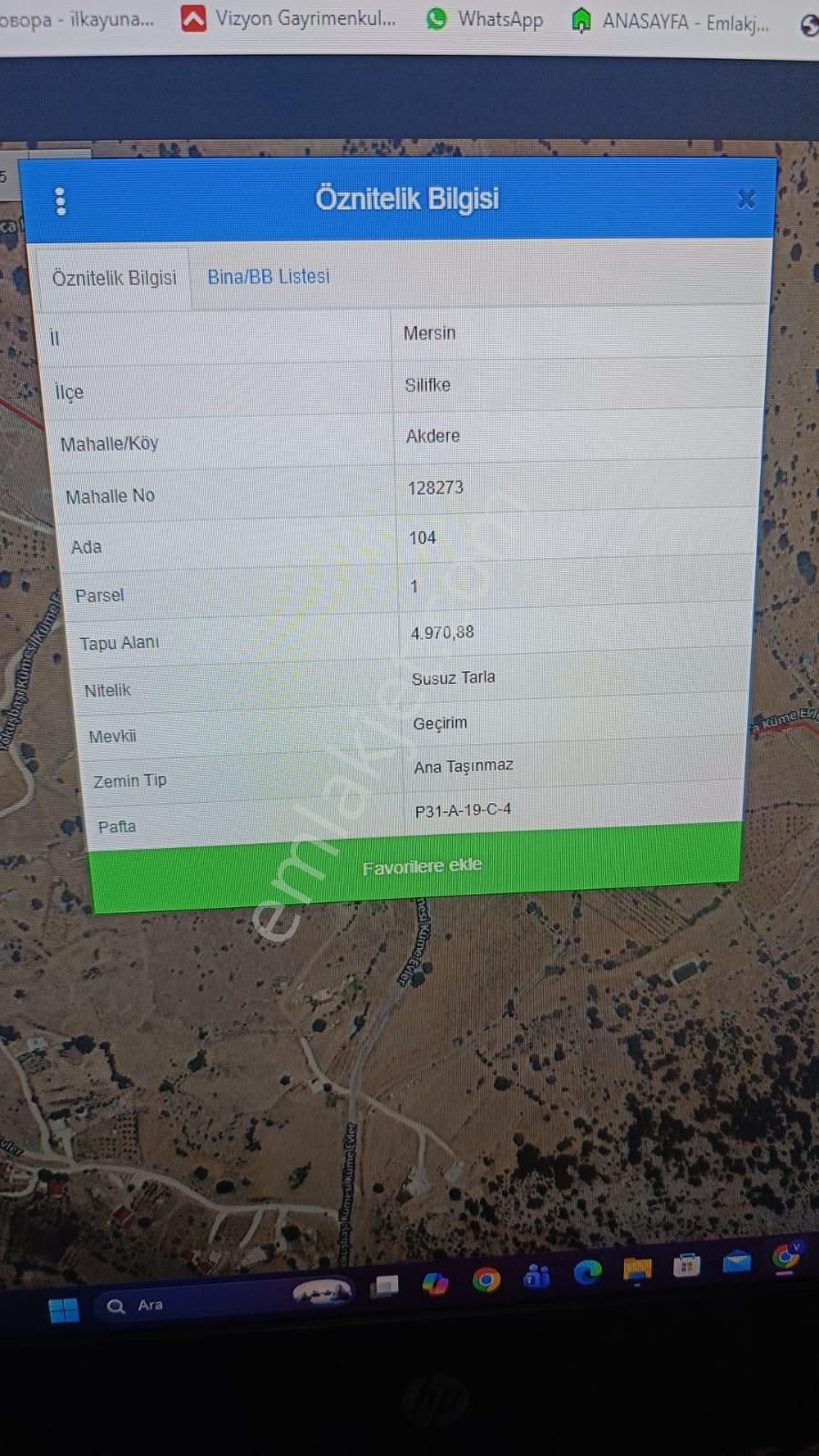 Mersin Silifke Akdere Gökbelen Mevkiinde Badem Bahçesi - Görsel 2