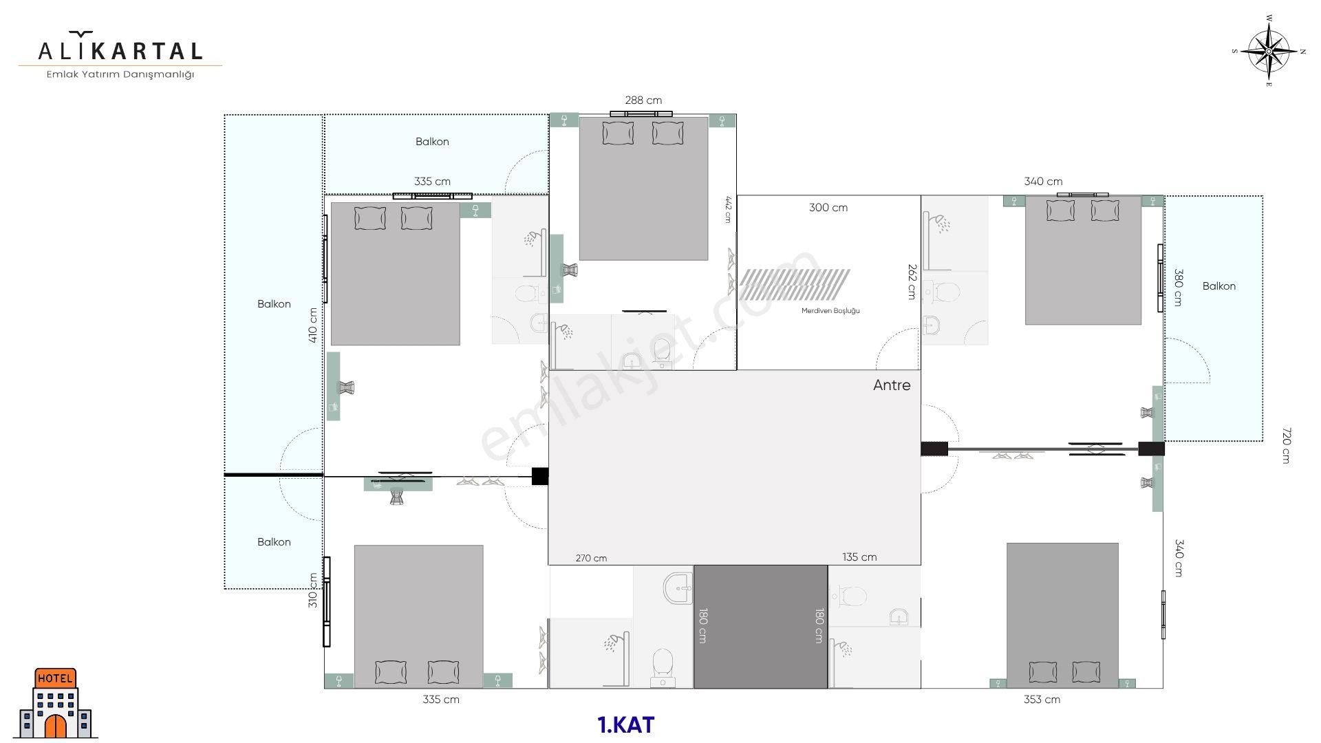 Kaleiçine Yakın 21 Odalı Butik Otele Uygun 480m2 Arsalı 2 Bina - Görsel 17