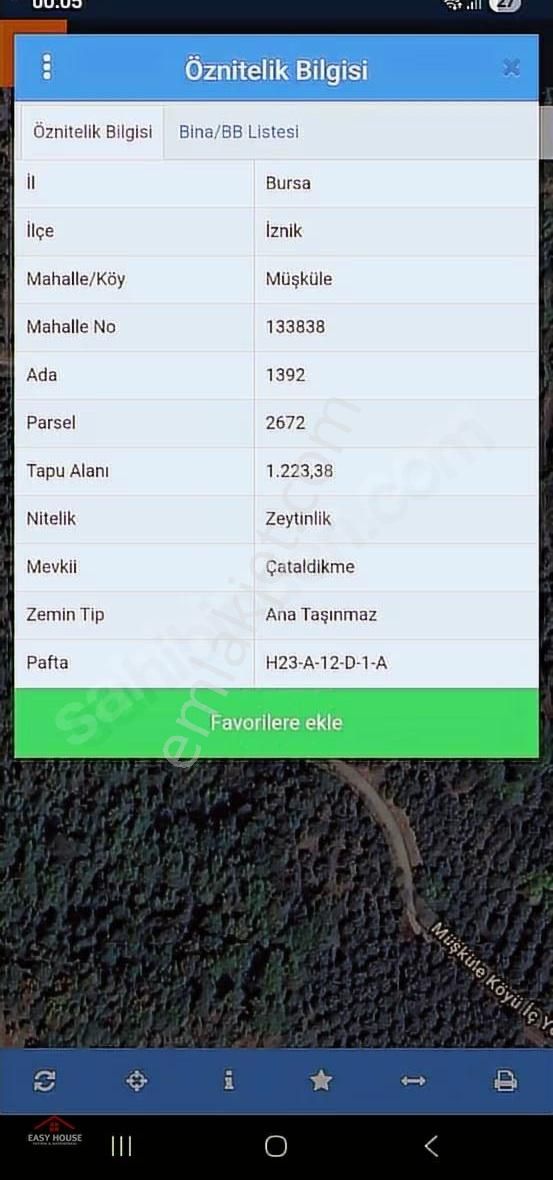 İznik Müşkülede Satılık Müstakil Tapu Ana Yola Cephe