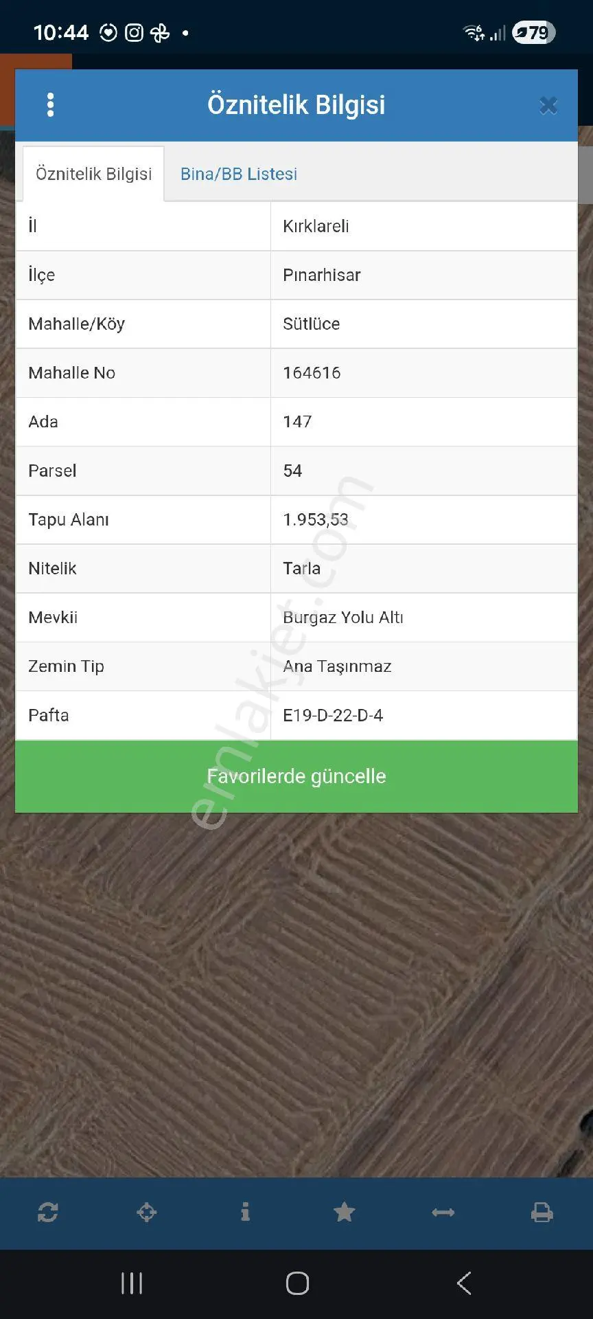 Kırklareli Sütlüce Köyü Tek Tapu Tarla