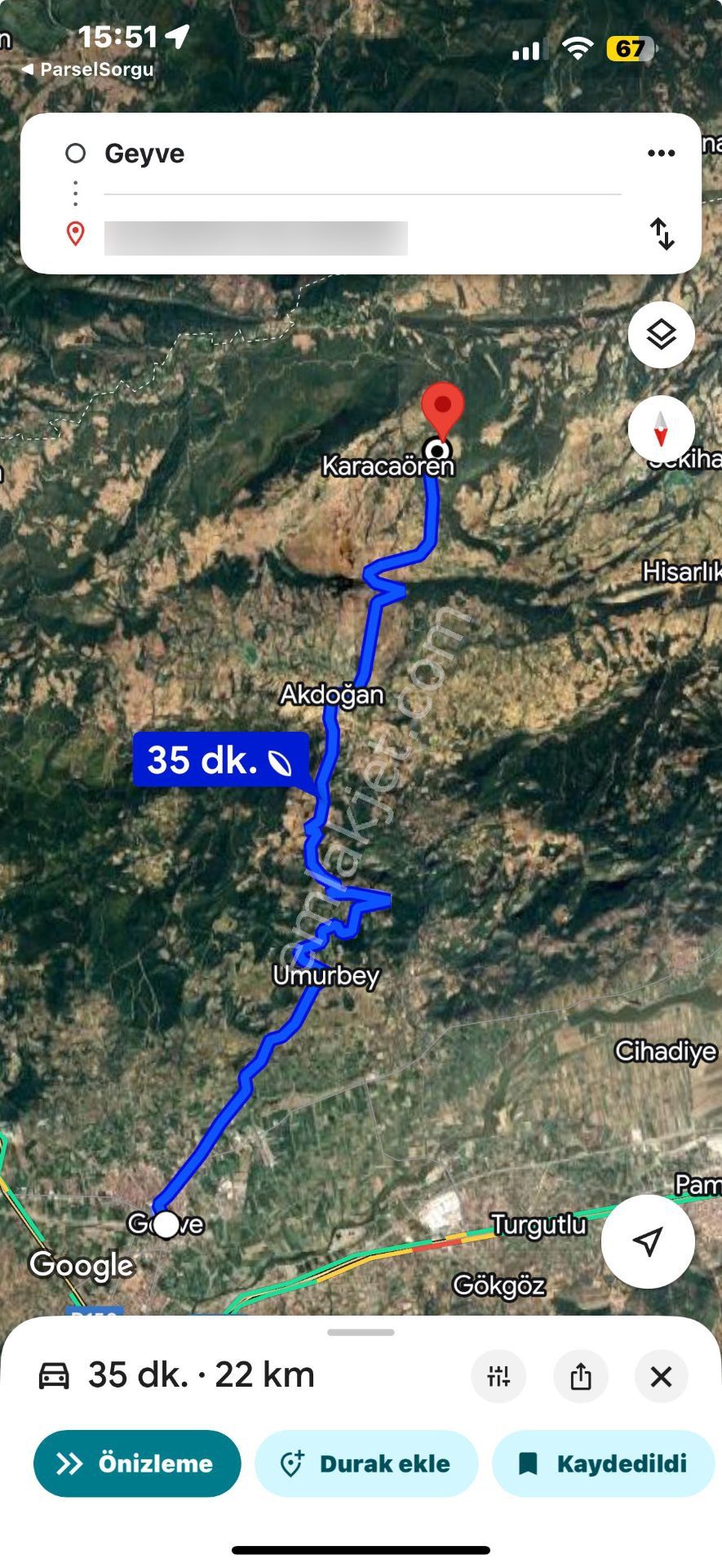 Sakarya-geyve-karacaörende Sahibinden 1122 M² Kupon Arazi - Görsel 9