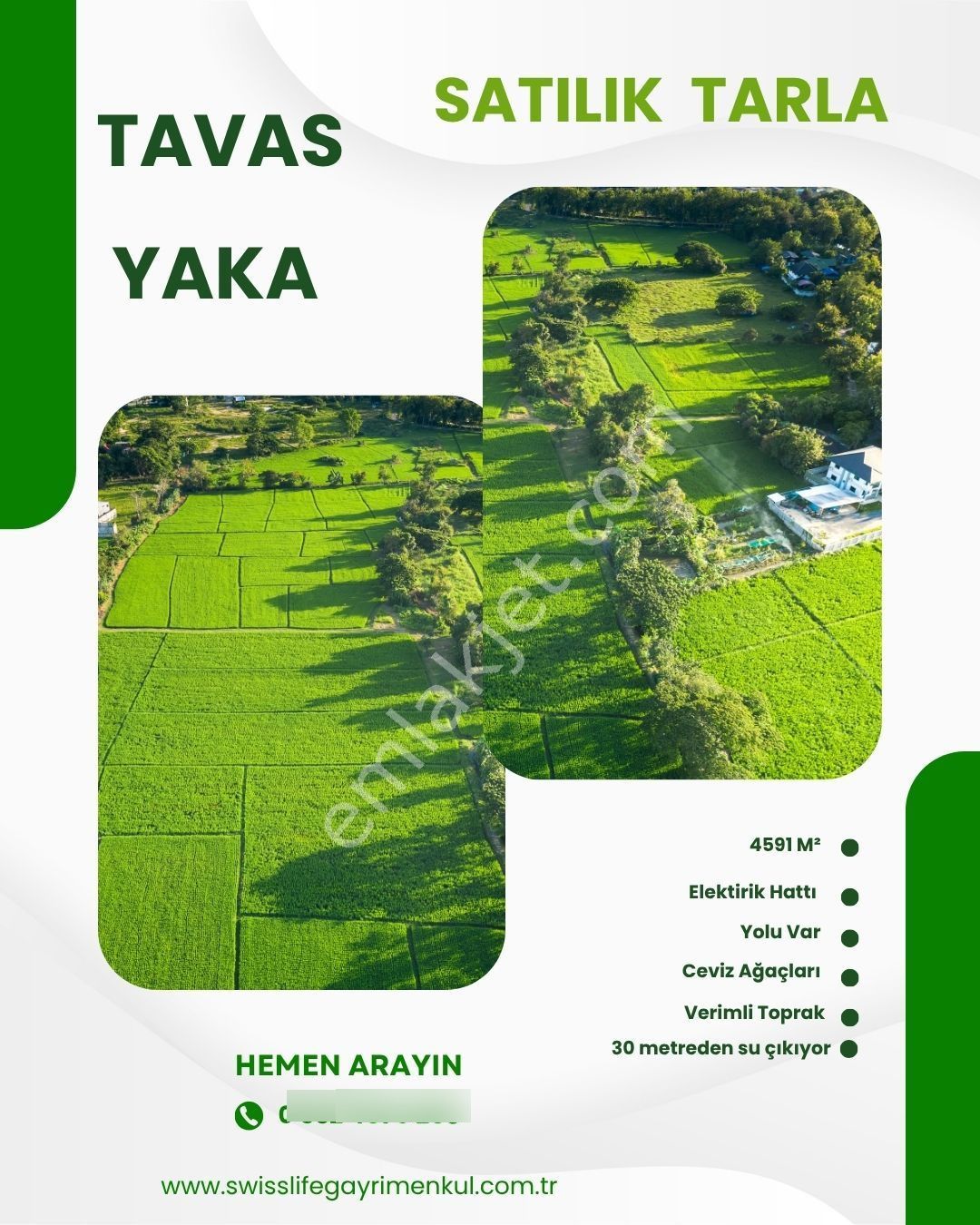 Swıss Lıfe'dan Tavas Yaka'da 4591 M² Satılık Fırsat Tarla