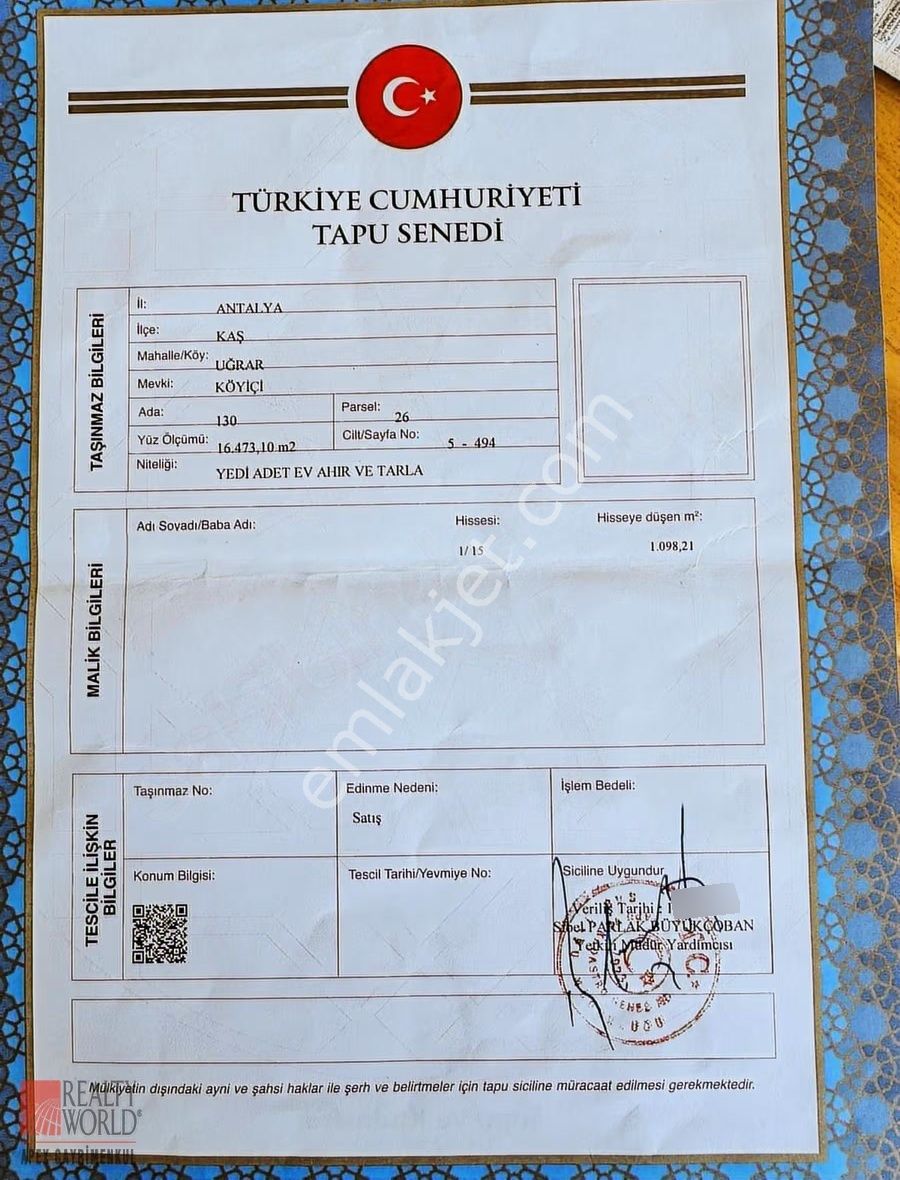 Kaş Uğrar'da Köyiçi Mevkiinde 1.100 M2 Tesviyeli Hobi Bahçesi - Görsel 2