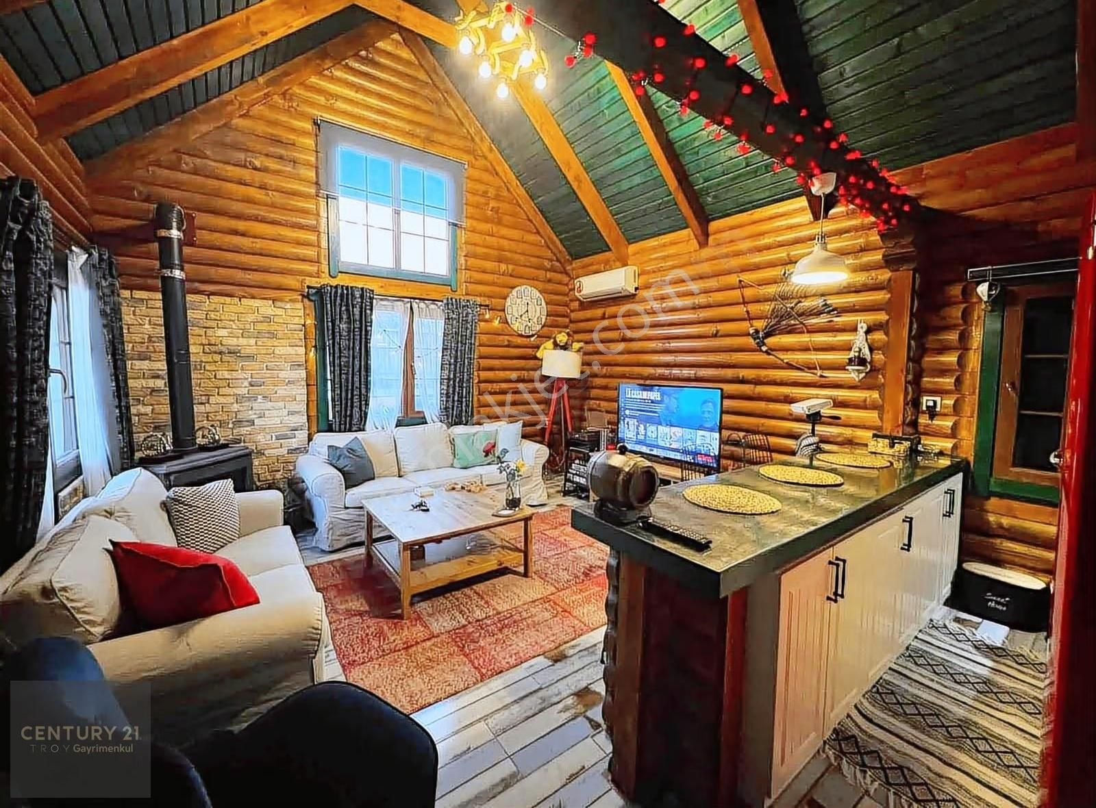 Satılık Özel Tasarım İthal Tomruk Ev - Görsel 17