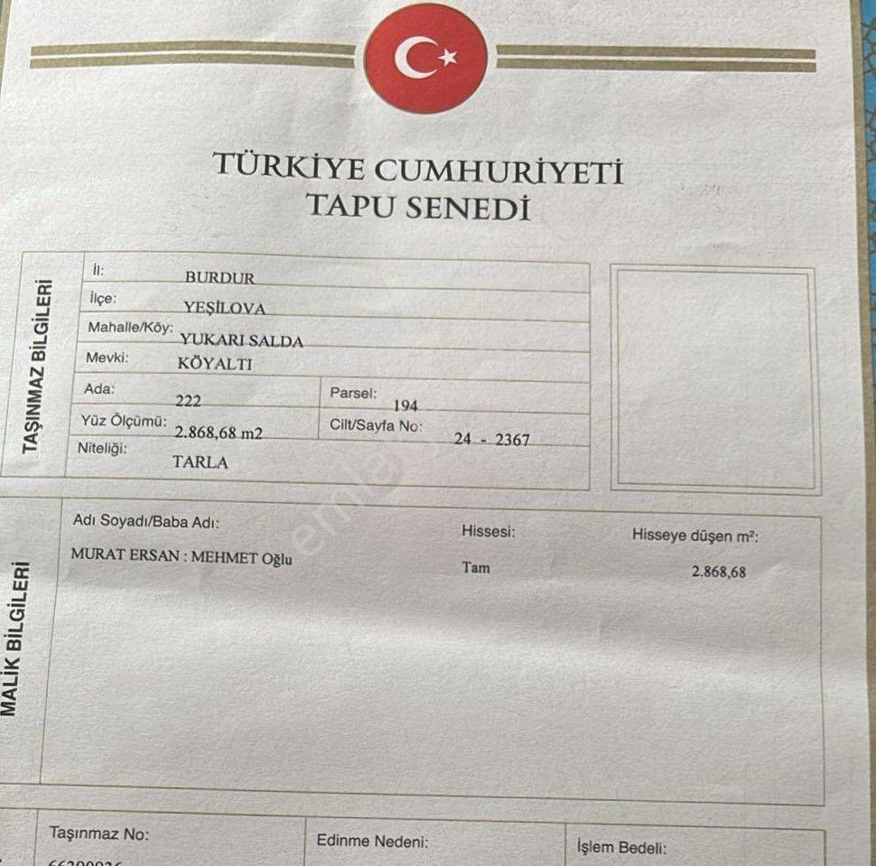 Kaynak Suyu İçinde Verimli Tarla Saldagölüne Yakın Yerleşim Yeri - Görsel 7