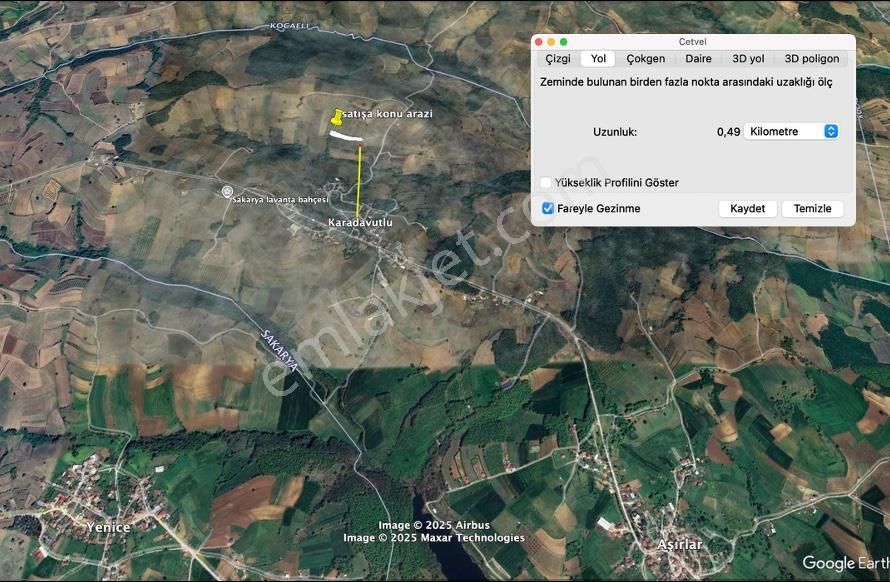 Adapazarı Karadavutlu Mh Satılık Müstakil Tapulu Tarla - Görsel 2