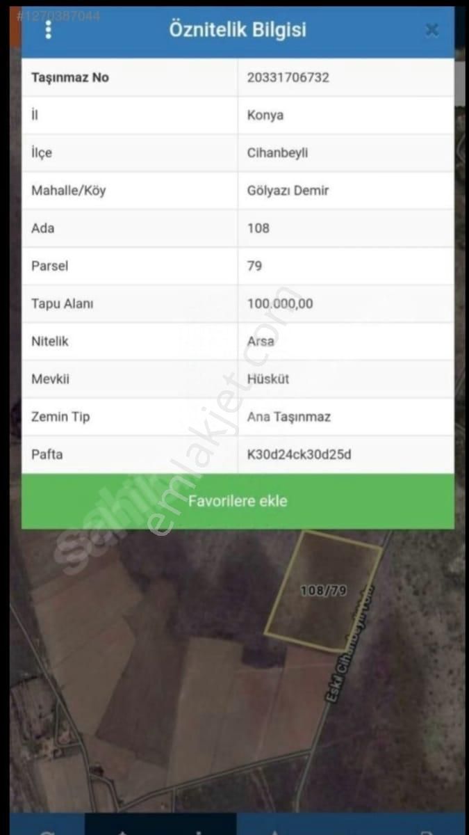 Konya Cihanbeyli De 235m² Hisseli İmarlı Arsa - Görsel 4