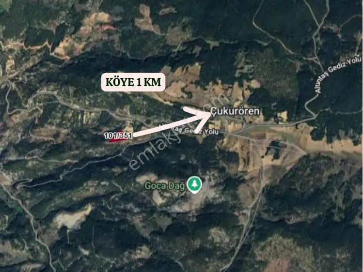 Kütahya Gediz Çukurören Köyü’nde 10.379 M² Tarla Satılıktır - Görsel 4