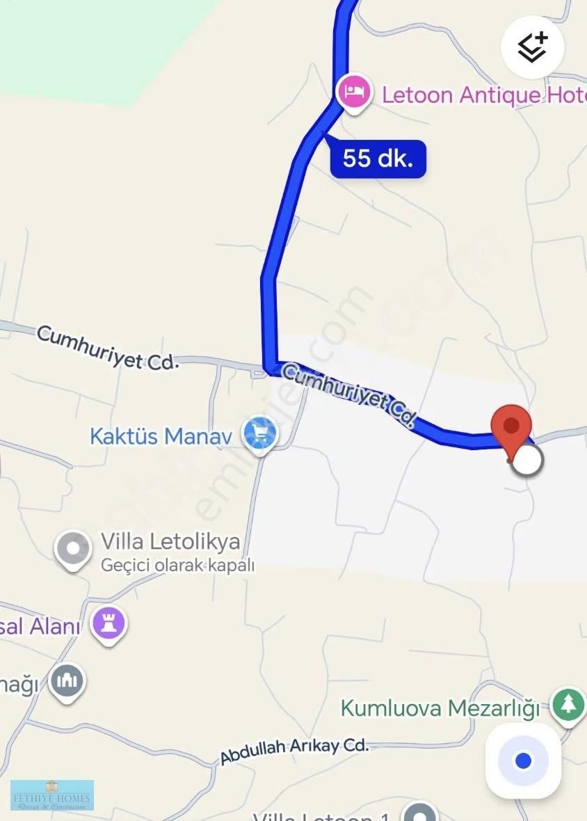 Muğla/seydikemer Kumluova Mah. 700 M² Satılık Arsa - Görsel 12