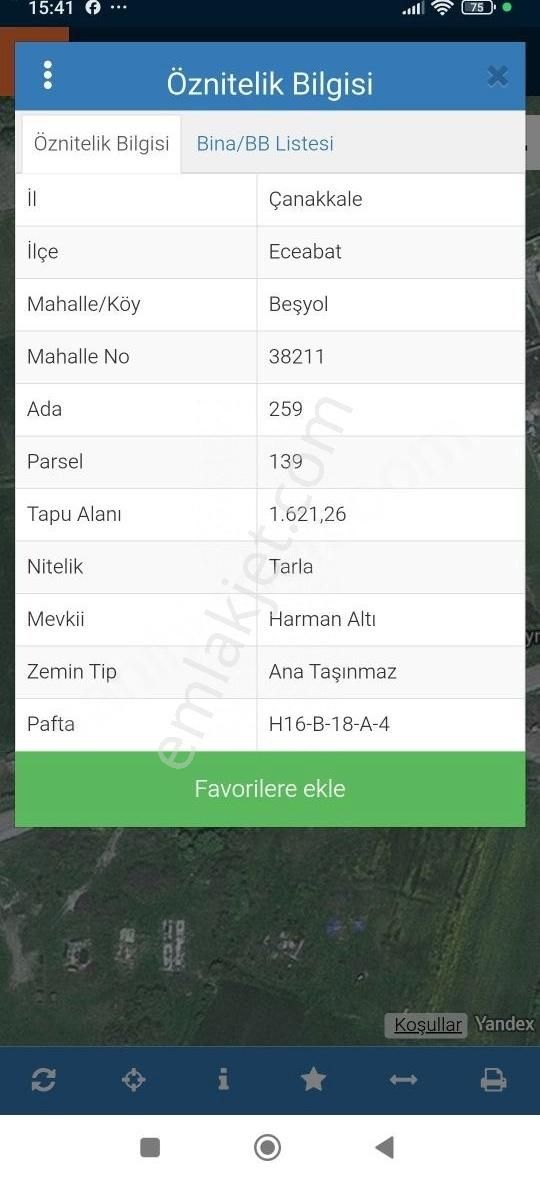 İmara Sınır Beşyol Köy İçinde 1620 M² Arazi