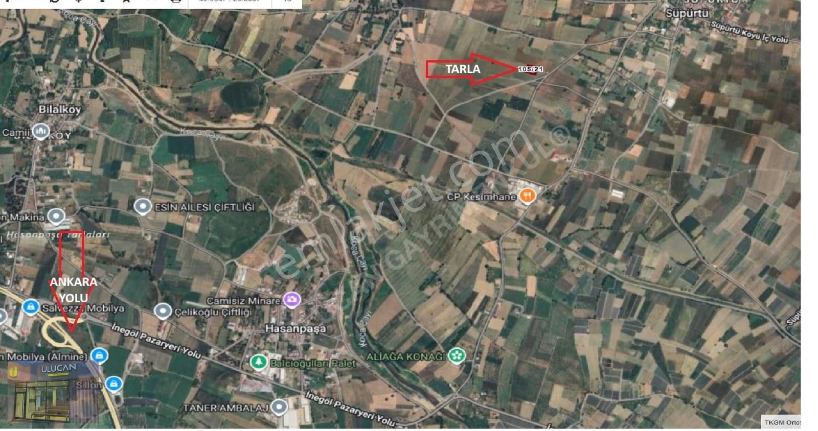 İnegöl Süpürtüde Satılık Mükemmel Tarla - Görsel 3