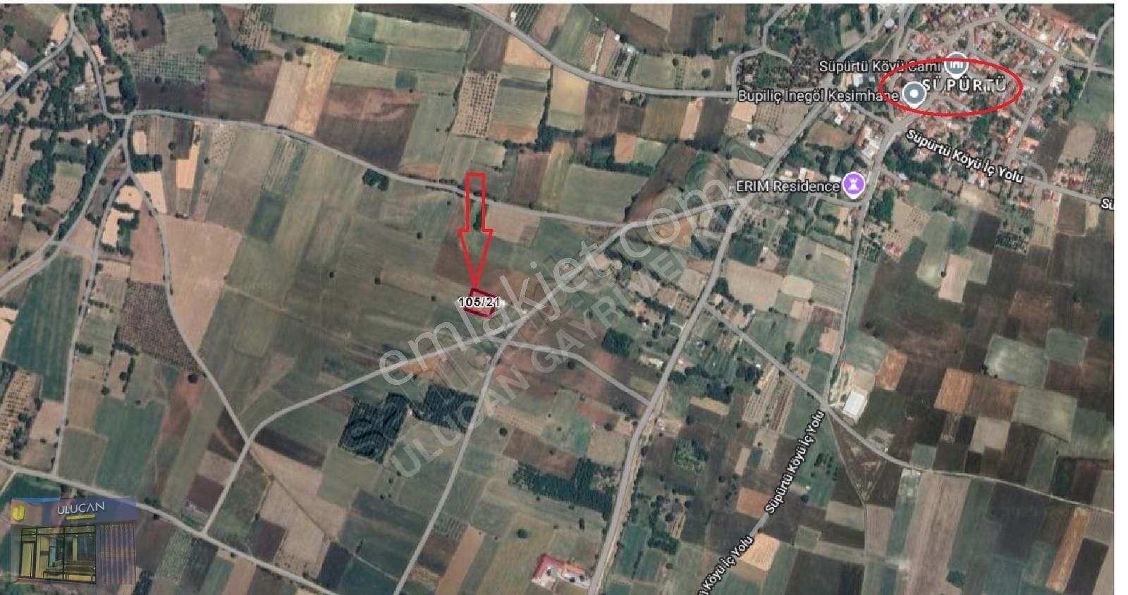 İnegöl Süpürtüde Satılık Mükemmel Tarla - Görsel 2