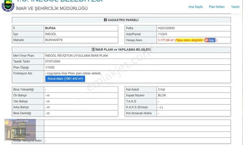 Ulucan'dan İnegöl Uludağ Üniversitesinin Yanı Köşe Arsa+bina