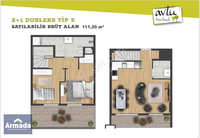 Avlu Torbalı Satılık Dubleks 2+1 Lüks Daire Tip A1 5