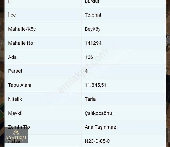 Burdur'da Satlık Tarla Acil - Görsel 4