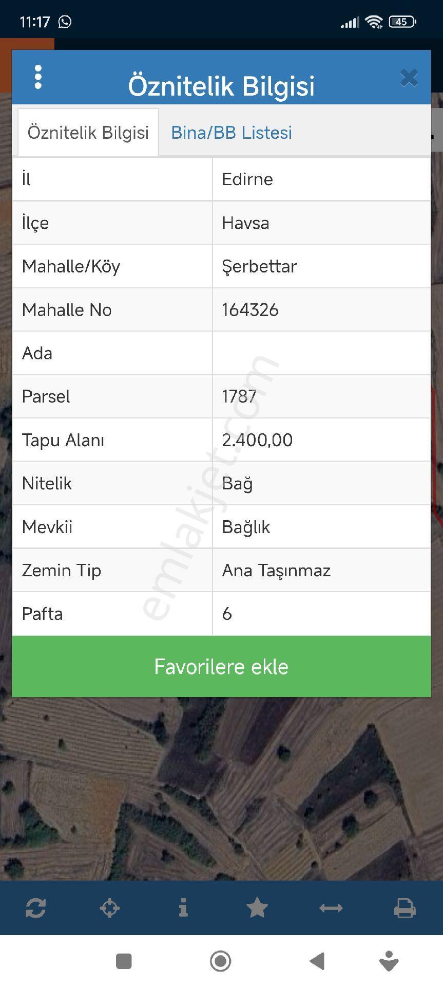 Kân Arsa Ofisinden Uygun Fiyatlı Edirne Havsa Şerbettar Köyünde Satılık 225 M2 Tarla - Görsel 3