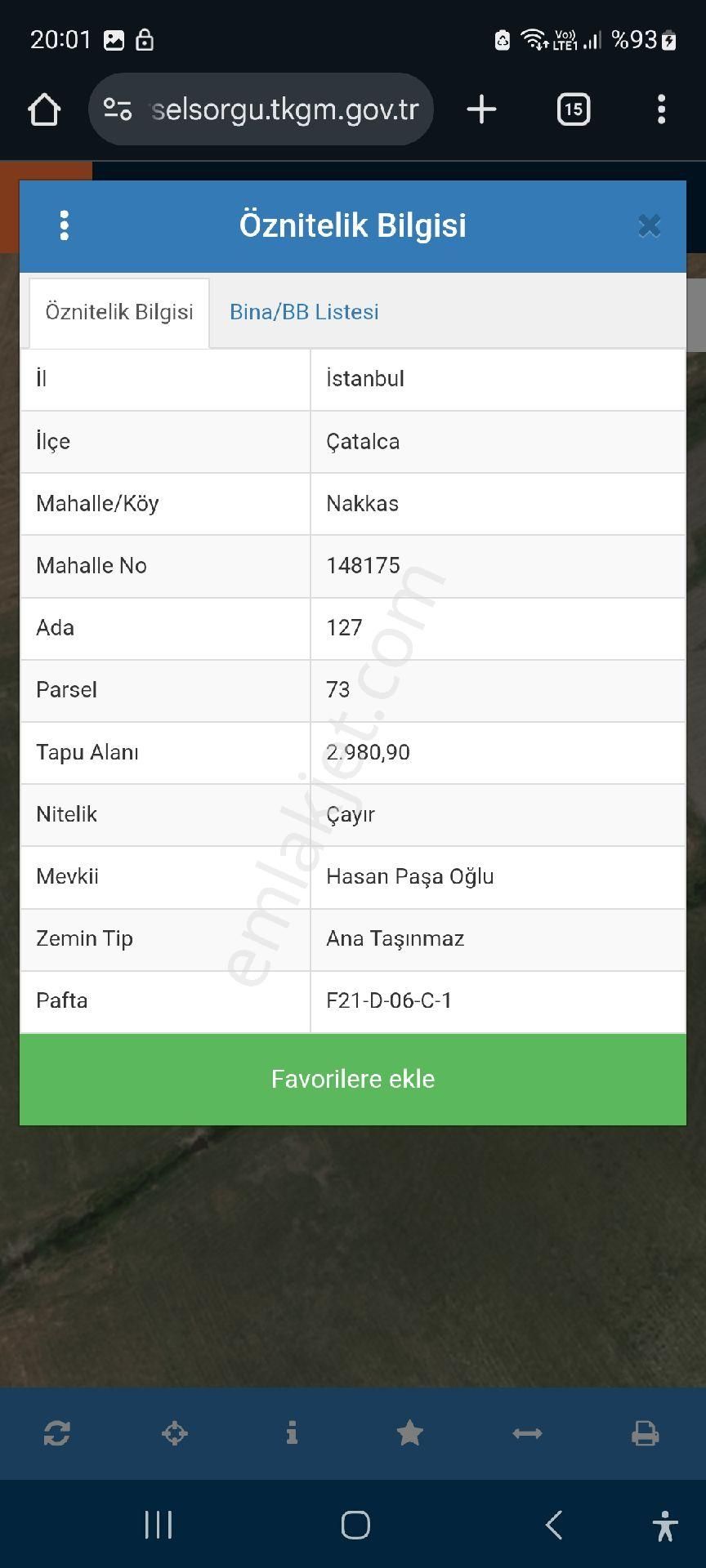 Uzemar'dan/çatalca/nakkaş/satılık &