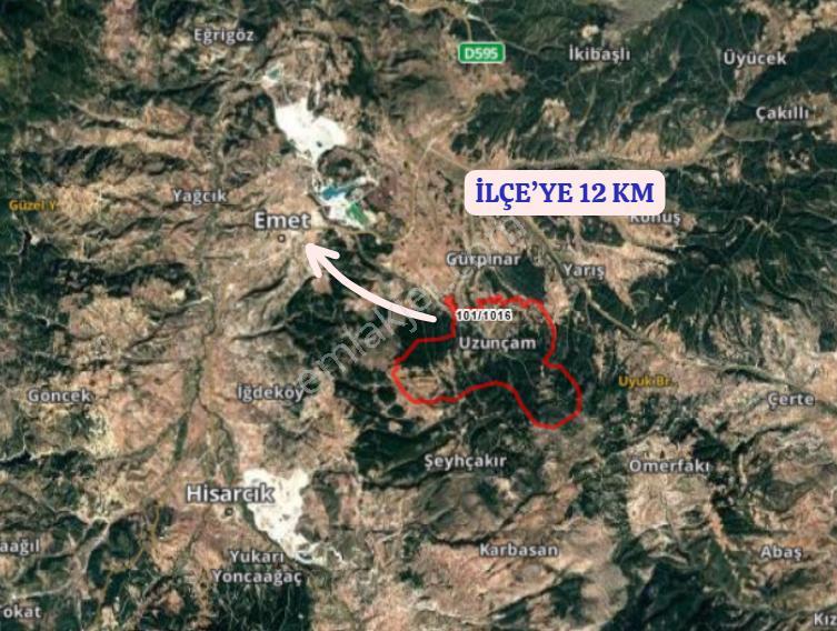 Kütahya Emet Uzunçam Köyünde 1.713 M² Tarla Satılıktır - Görsel 5