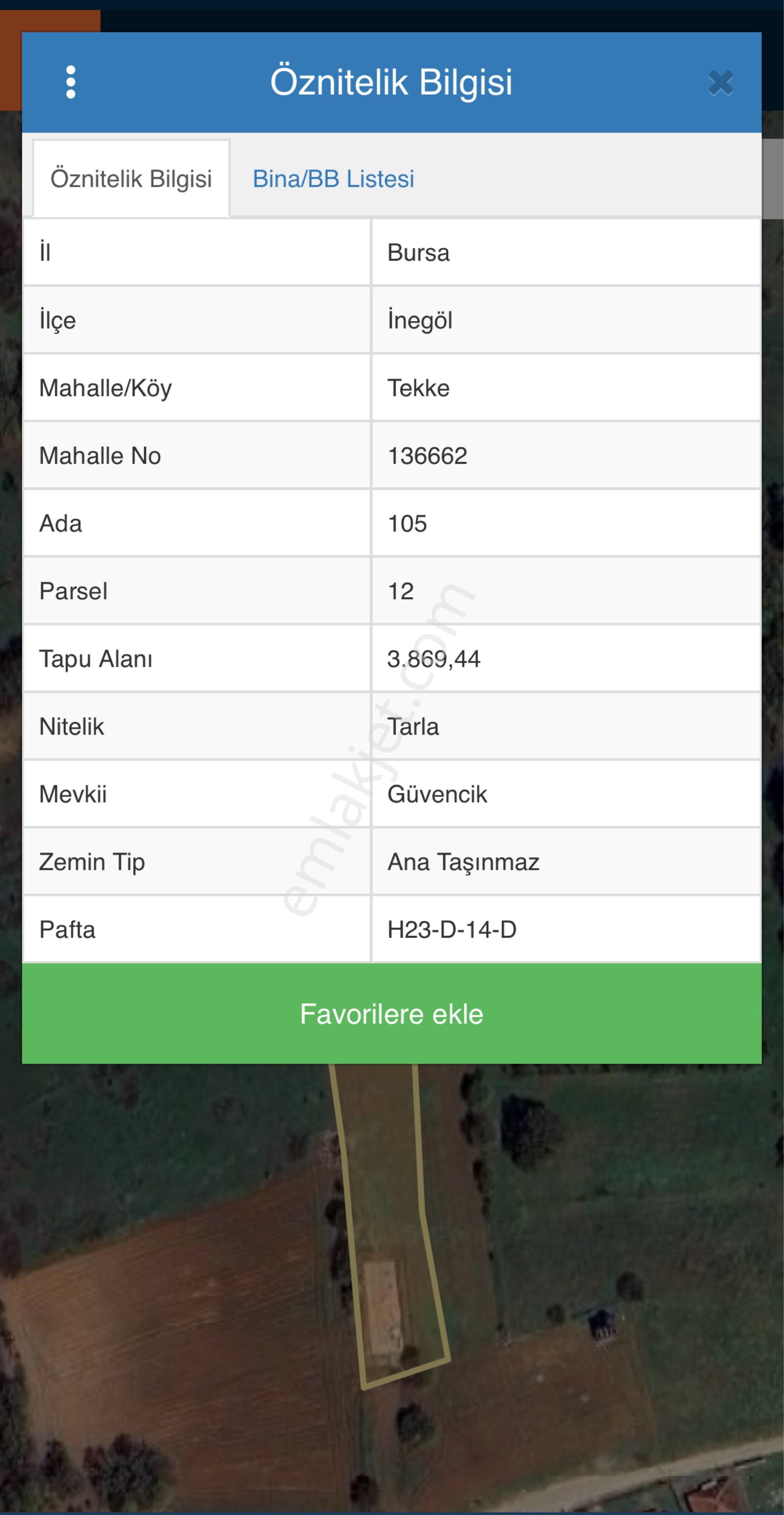 Bursa İnegöl Tekke Mahallesi’nde Satılık Tarla - Görsel 2