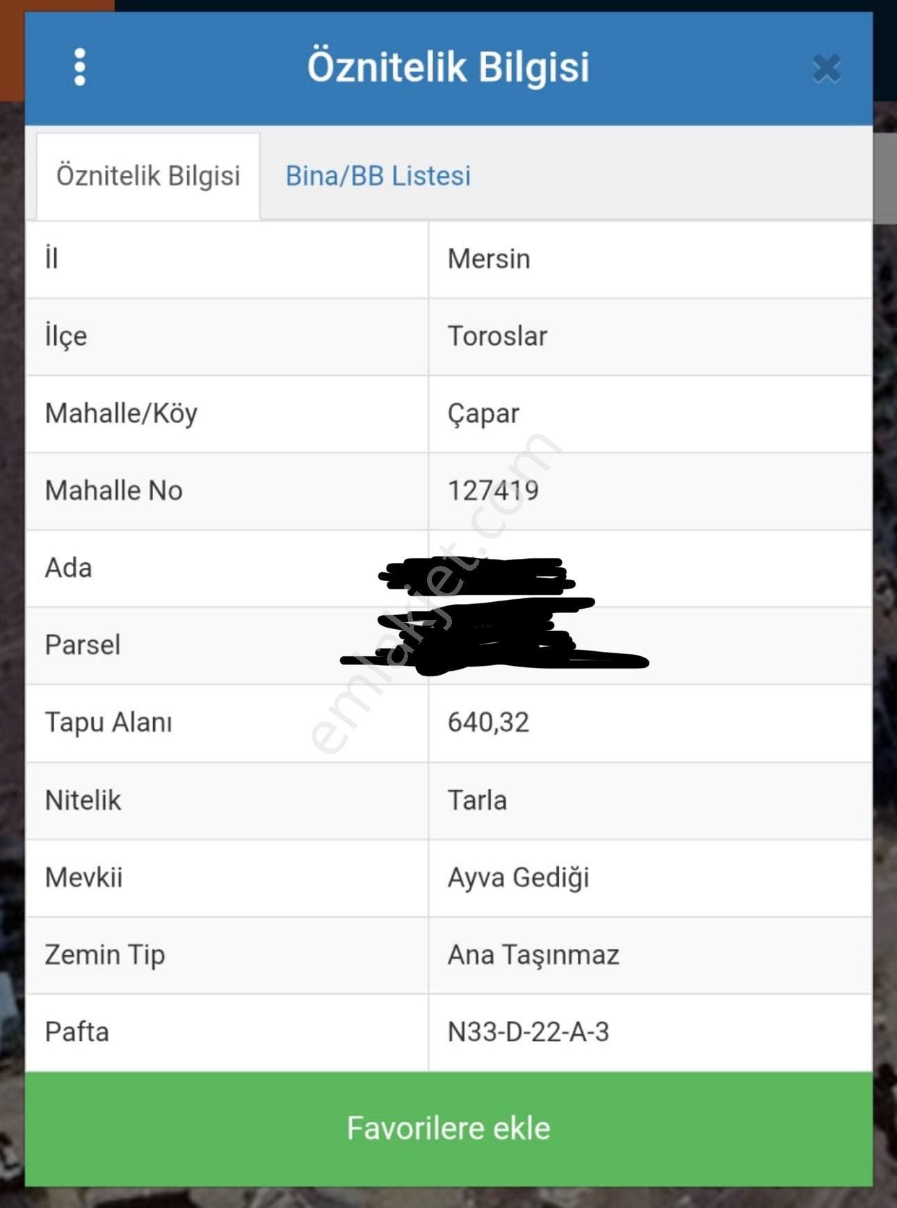 🌾toroslar Çapar’da Acill Satılık Tarla