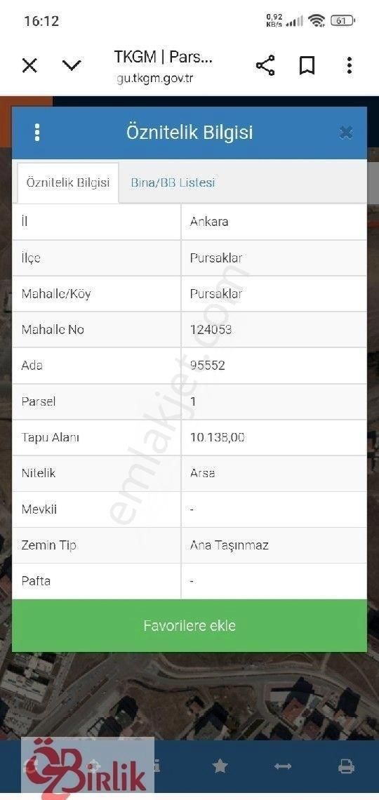Pursaklar Da Satılık İmarlı Arsa
