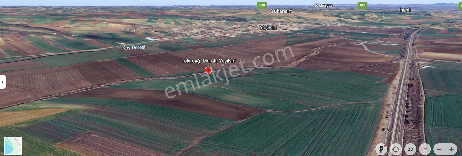 Tekirdağ Muratlı Yeşilsırt Mah. 1.650 M² Köye Yakın Müstakil Tarla - Görsel 24