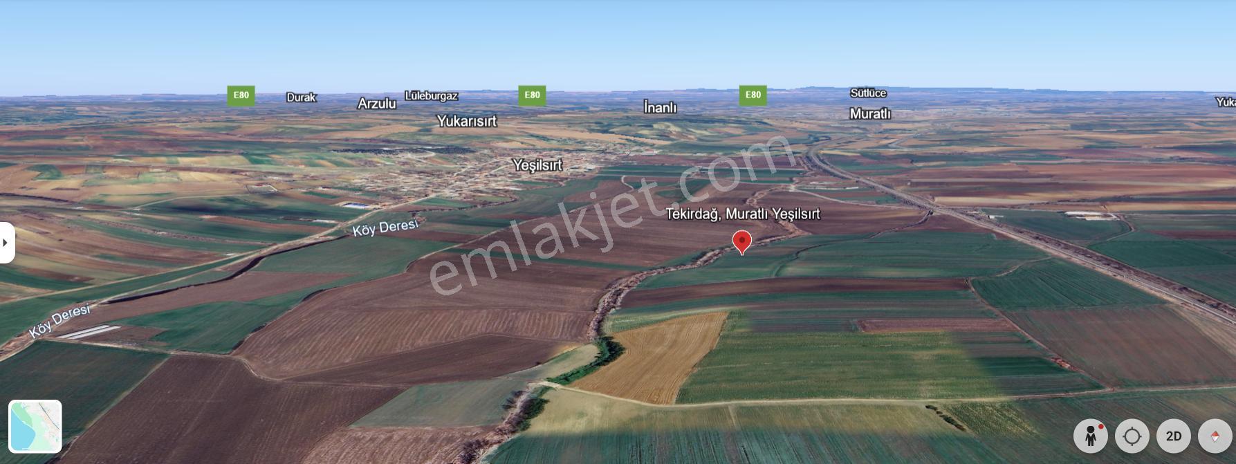 Tekirdağ Muratlı Yeşilsırt Mah. 1.650 M² Köye Yakın Müstakil Tarla - Görsel 22
