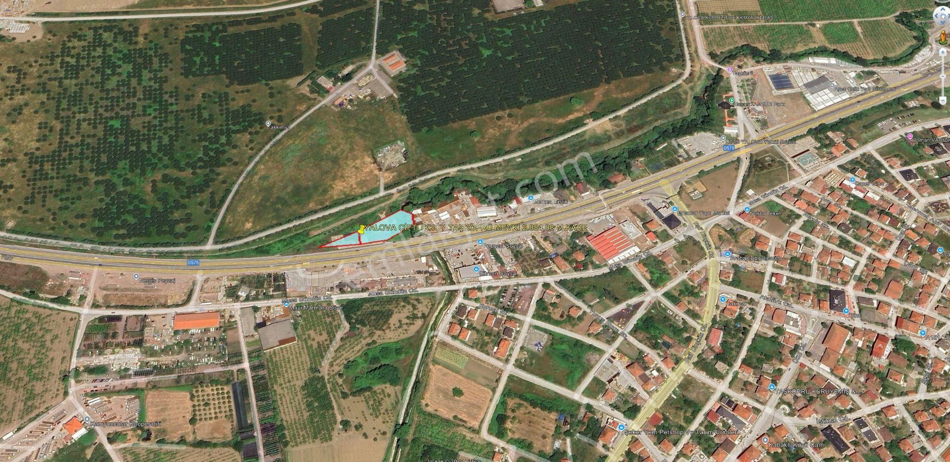 Yalova İli Çiftlikköy İlçesi Taşköprü'de 2884 M² İçerisinde Yapı Bulunan Tarla E5'e 200 Cepheli - Görsel 2