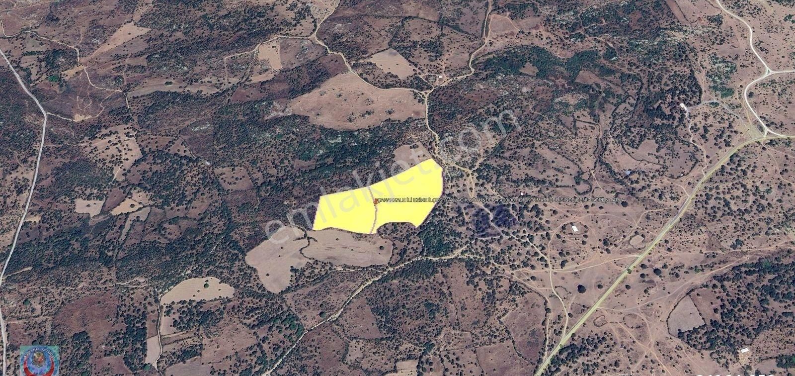 Çanakkale İli Ezine İlçesi Yaylacık Köyünde 64.400,00 M² Eko İmar İçerisinde Deniz Gören Tarla
