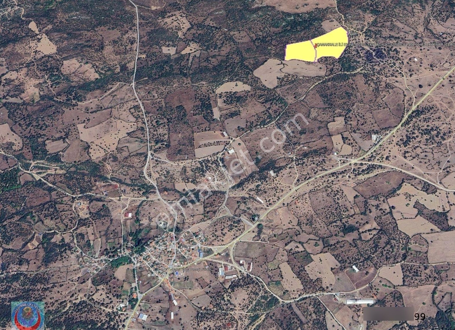 Çanakkale İli Ezine İlçesi Yaylacık Köyünde 64.400,00 M² Eko İmar İçerisinde Deniz Gören Tarla - Görsel 3