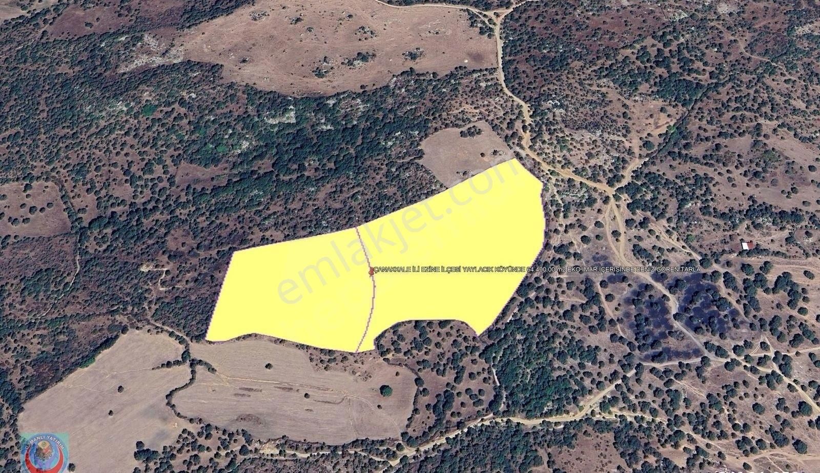 Çanakkale İli Ezine İlçesi Yaylacık Köyünde 64.400,00 M² Eko İmar İçerisinde Deniz Gören Tarla - Görsel 2