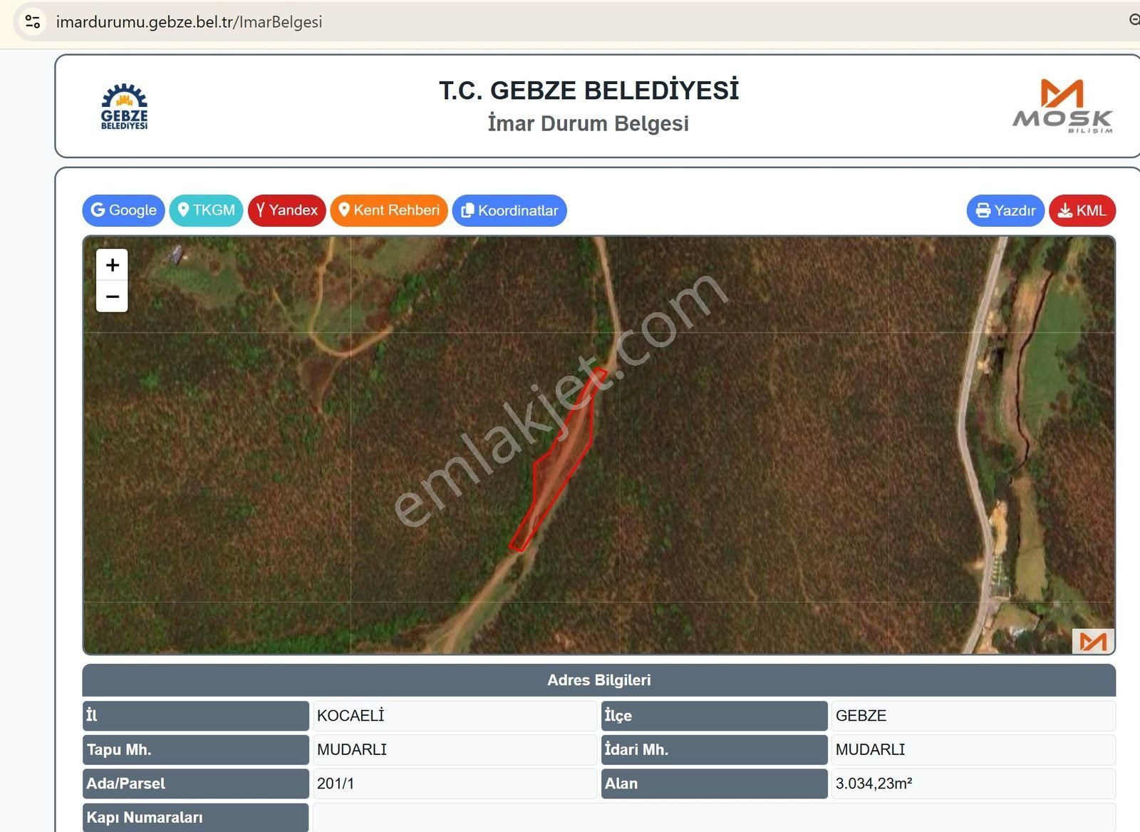 Kocaeli Gebze Mudarlının En Güzel Yerinde Satılık 3034m2 Tarla - Görsel 4