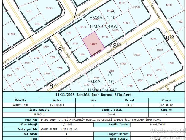 Arnavutköy Anadolu Mh Satılık Arsa , 168 M2 4 Kat İmarlı Müstakil - Görsel 6
