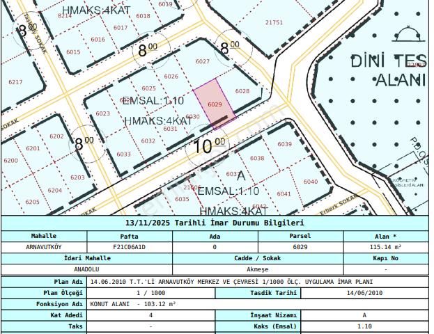 Arnavutköy Yavuzselim Mah Satılık Arsa , 227 M2 Cadde Cephe Müstakil 3 Kat İmarlı - Görsel 9