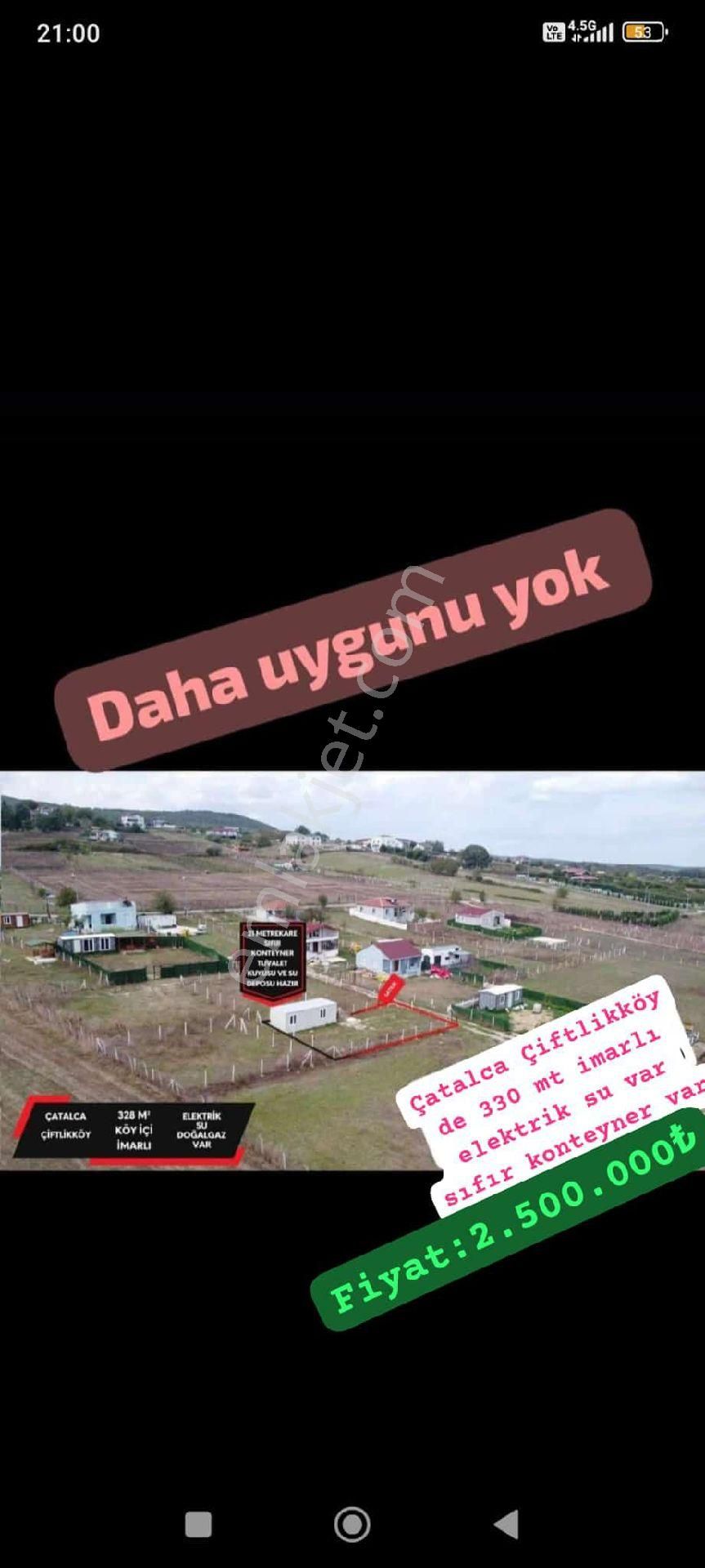 Çatalca Çiftlikköy 2.5 Kat Köy İmarlı