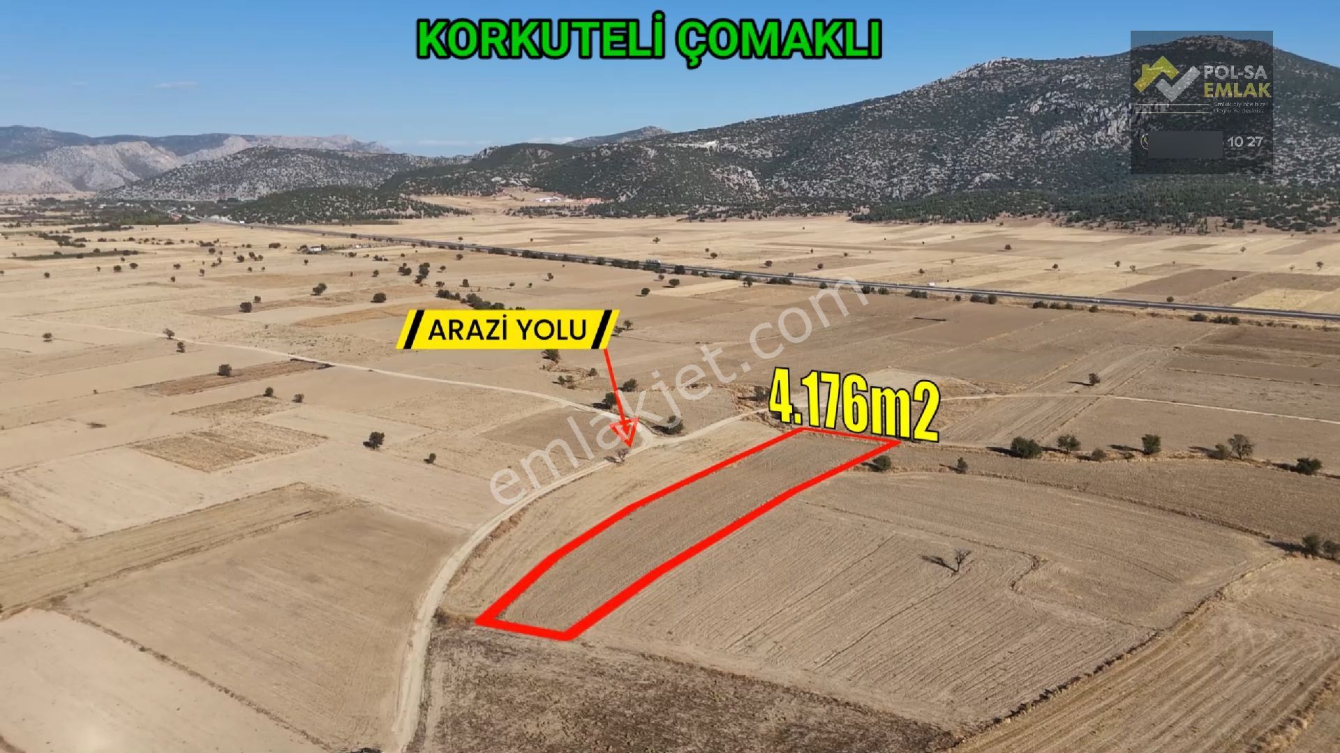 ✅korkuteli✅çomaklı Köyü✅satılık 4.176m2 Tarla - Görsel 2