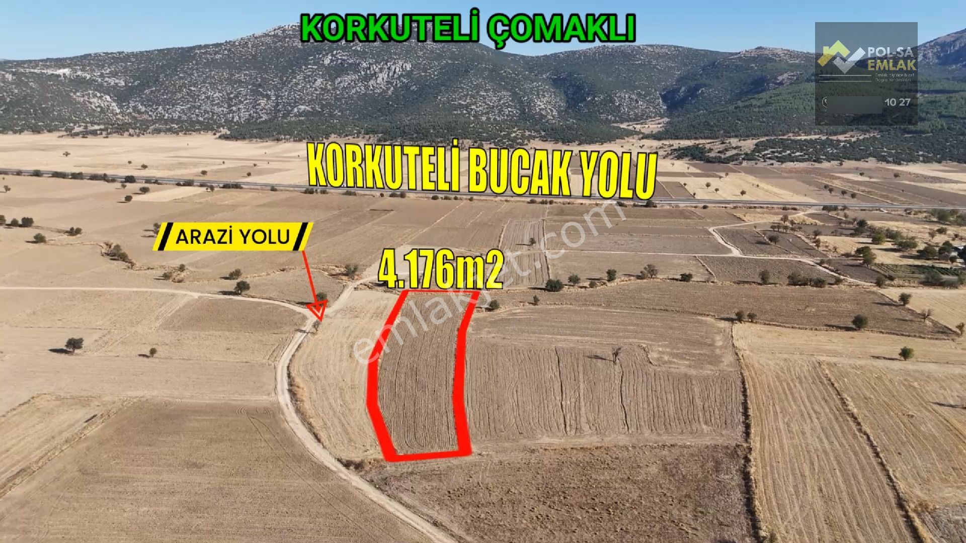 ✅korkuteli✅çomaklı Köyü✅satılık 4.176m2 Tarla