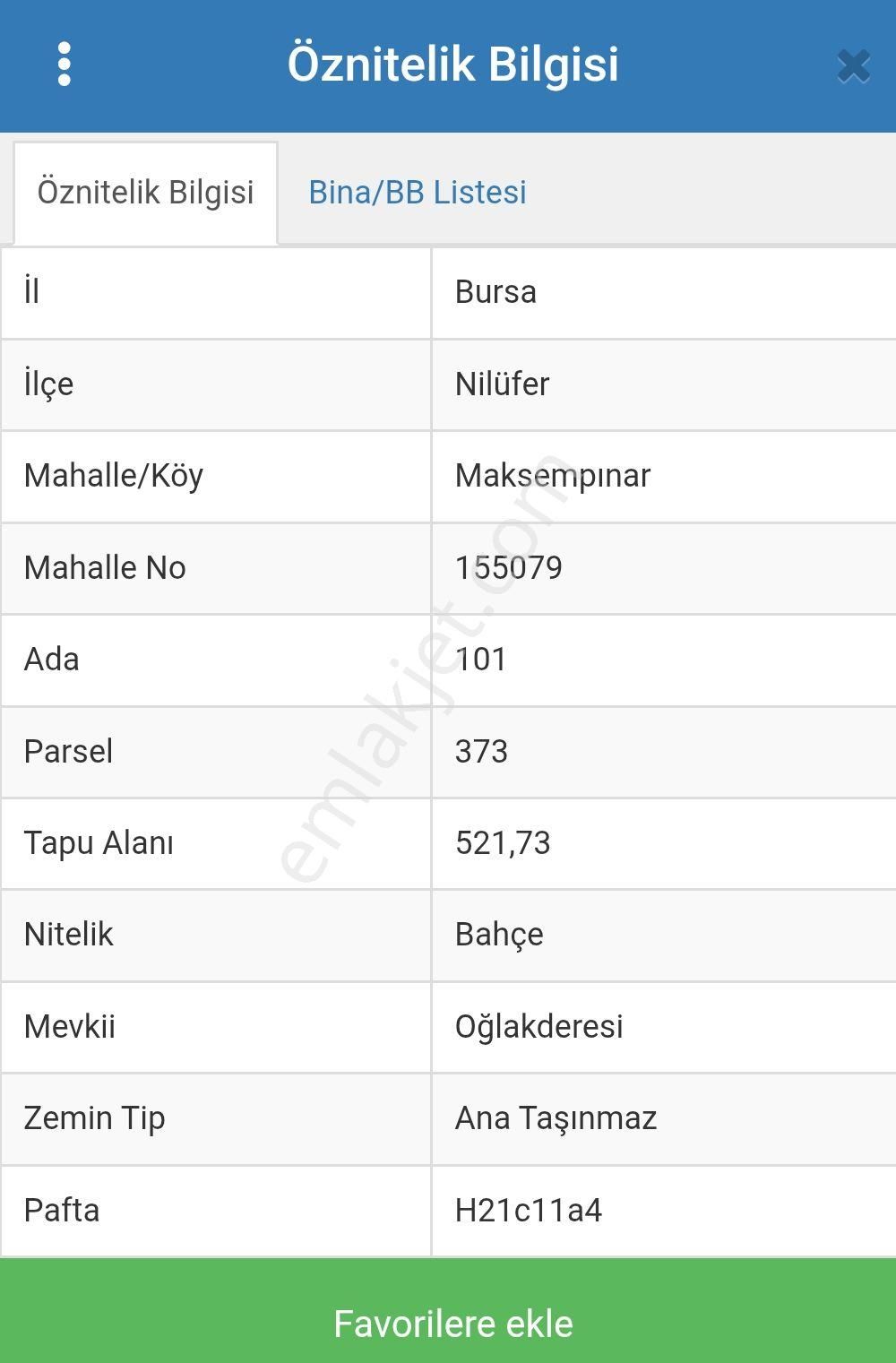 Dialog Skala Dan Nilüfer Tapulu Satılık Bahçe. - Görsel 2