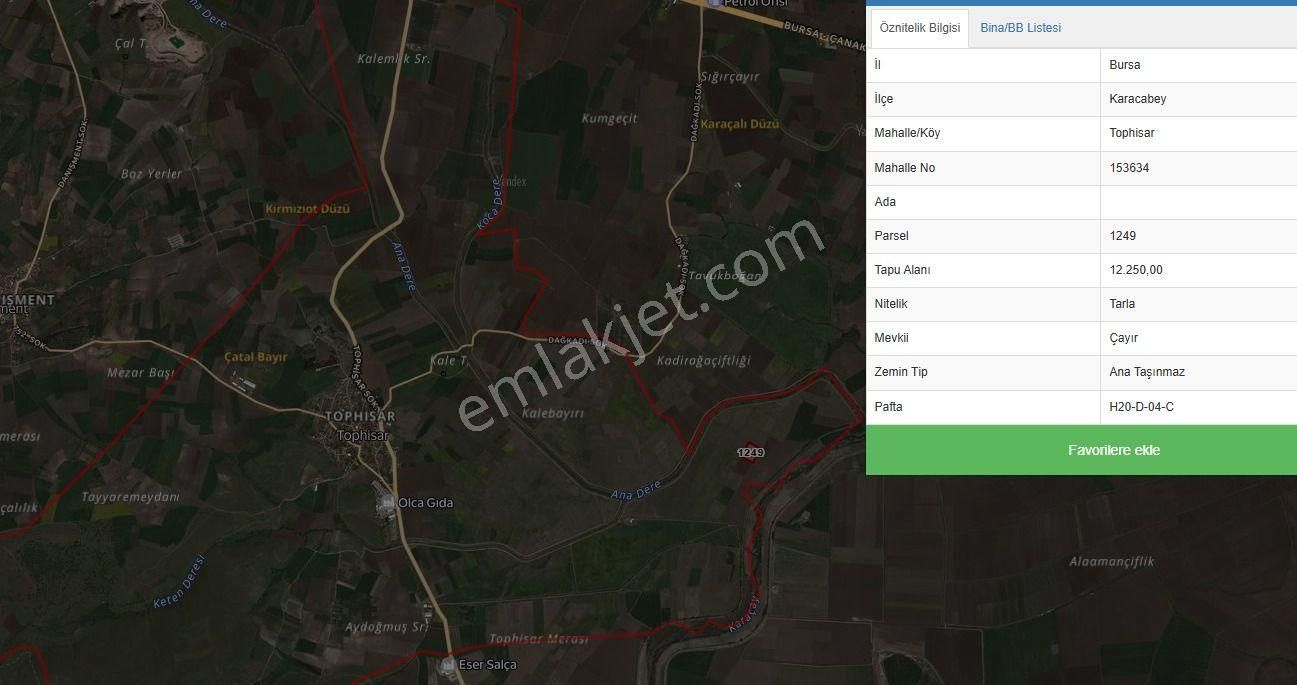 Rt Safir Gayrimenkulden Karacabey Tophisar – 12.250 M² Stratejik Konumlu Tarla • Yatırımcıya Uygun - Görsel 3